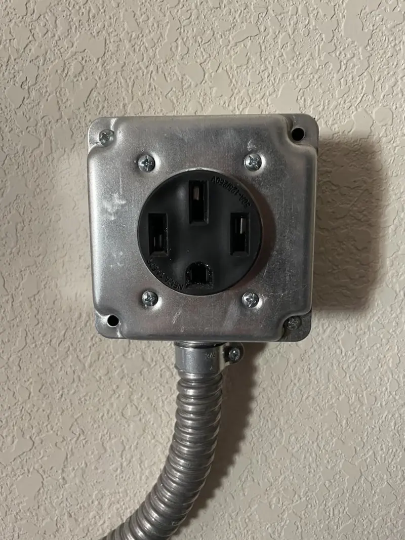 NEMA 14-50 outlet installed for Smart Home Electrical in Bunk Foss